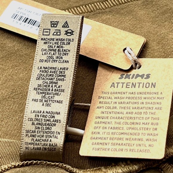 SKIMS New Vintage Cropped Raglan T-Shirt Sepia Womens Small - Picture 11 of 13